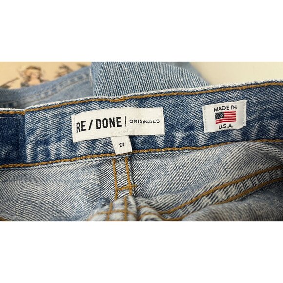 RE/DONE LEVIS VINTAGE DENIM PERFECTLY WORN CROPPED JEANS 27 - Picture 7 of 8
